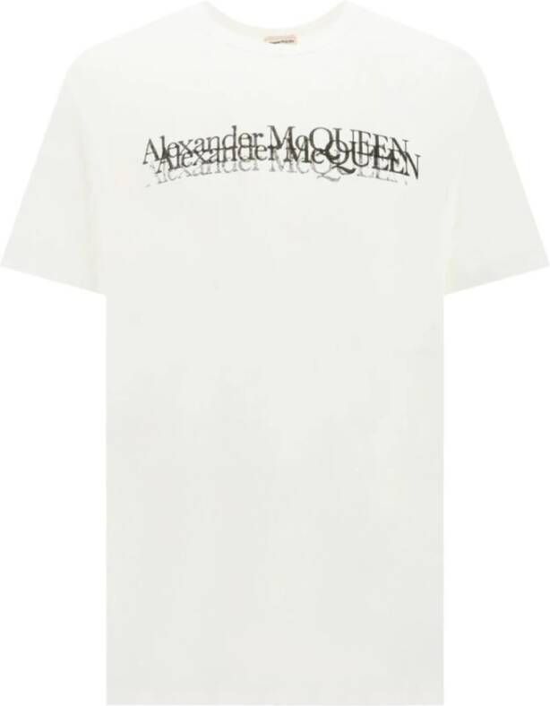 Alexander mcqueen Luxe katoenen T-shirt met logo print Wit Heren