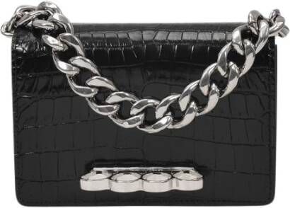Alexander mcqueen Mini Four Ring Chain Bag Zwart Dames