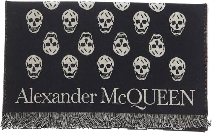 Alexander mcqueen Omkeerbare Sjaal met Skulls Zwart Heren