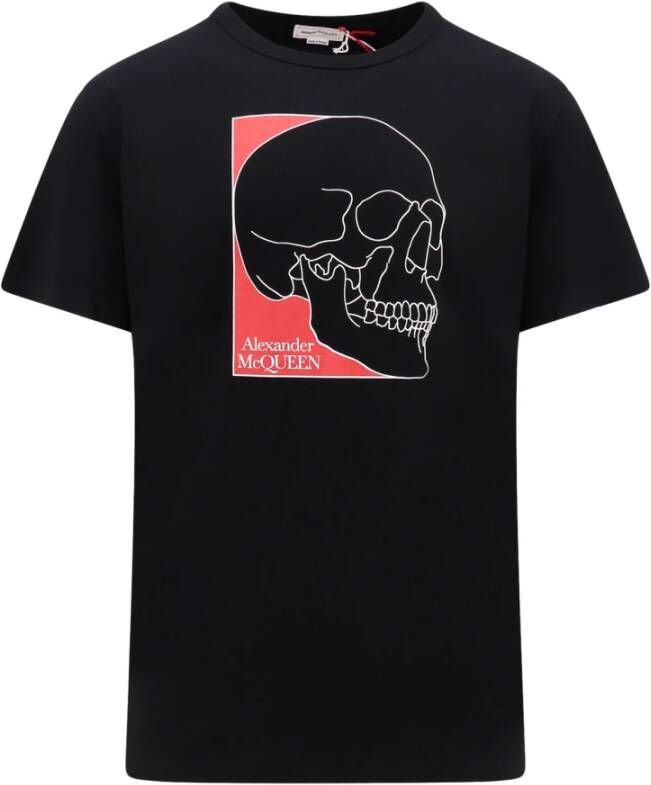 Alexander mcqueen Organisch Katoenen Crew-Neck T-Shirt voor Heren Zwart Heren