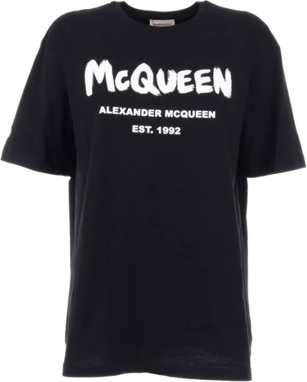 Alexander mcqueen Oversized Katoenen T-Shirt Zwart Dames