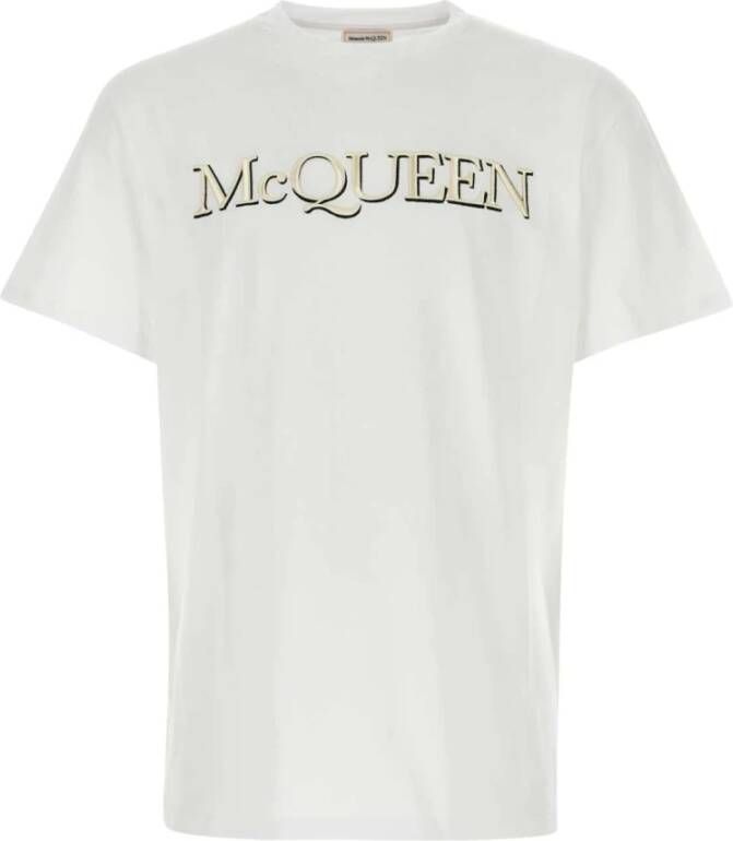 Alexander mcqueen Oversized Wit Katoenen T-Shirt White Heren
