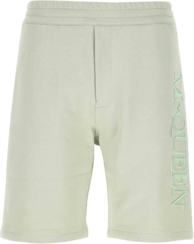 Alexander mcqueen Pastelgroene katoenen Bermuda shorts Groen Heren