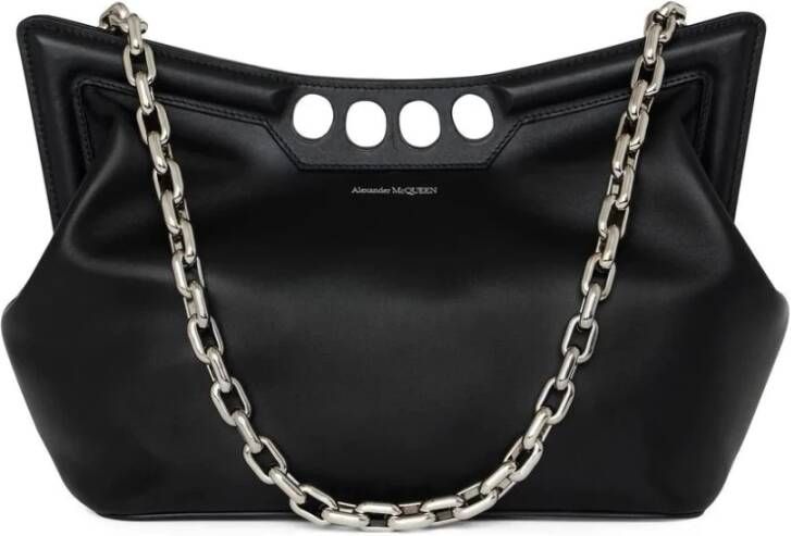 Alexander mcqueen Peak Tas Zwart Kalfsleer Zwart Dames