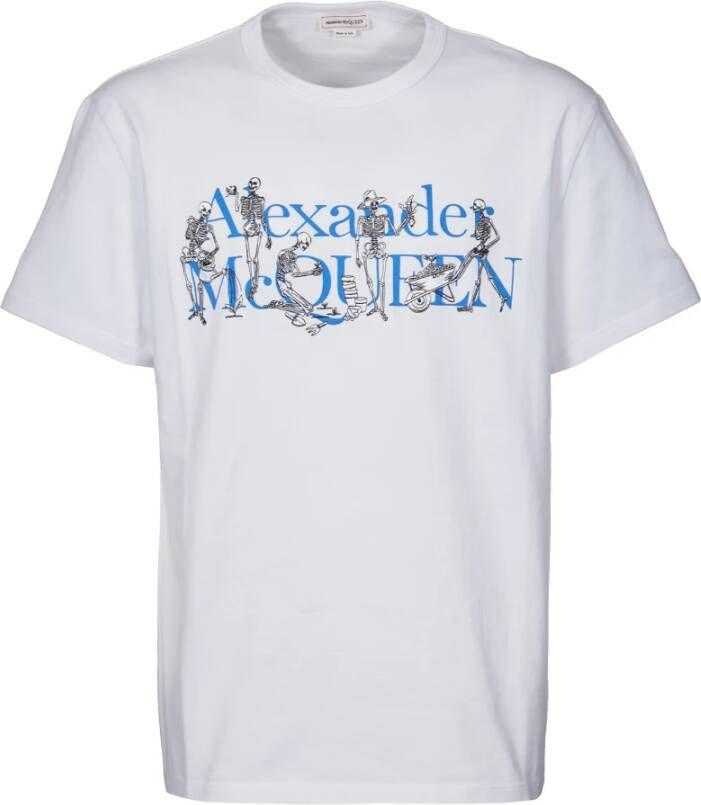 Alexander mcqueen Pinaforemetal T-Shirt voor Heren White Heren