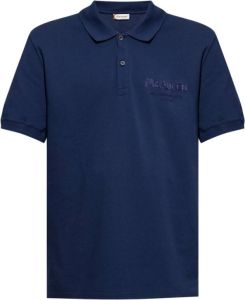 Alexander mcqueen Polo shirt met logo Blauw Heren