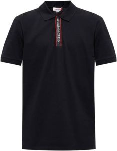 Alexander mcqueen Polo shirt met logo Zwart Heren