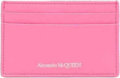 Alexander mcqueen Kaarthouder van korrelig leer Pink Dames