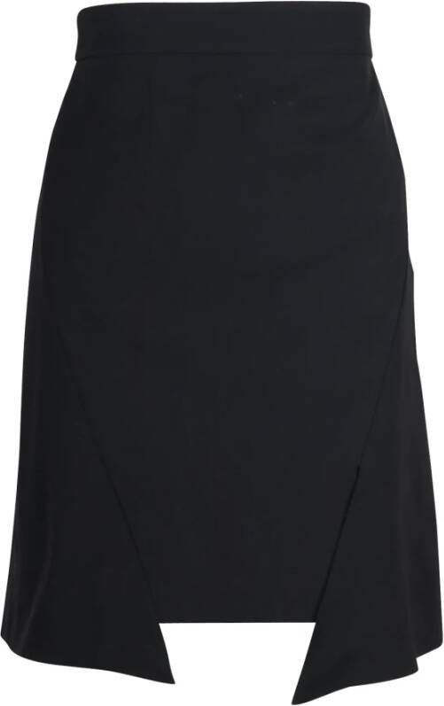 Alexander McQueen Pre-owned Alexander McQueen asymmetrische hem -midi rok in zwarte viscose Zwart Dames