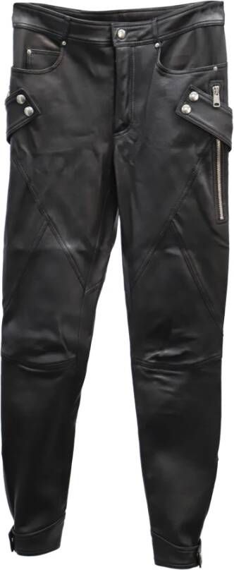 Alexander McQueen Pre-owned Alexander McQueen Biker Pants in Black Leather Zwart Dames