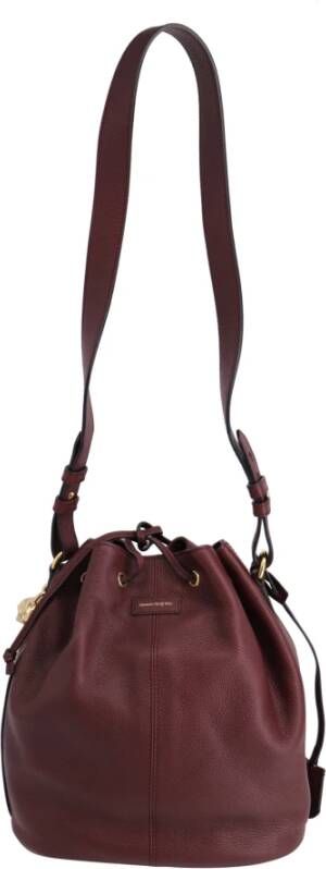 Alexander McQueen Pre-owned Alexander Mcqueen Padlock Skull Bucket Bag in Burgundy Red Leather Rood Dames