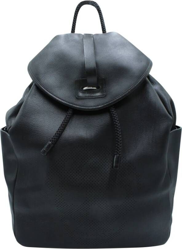 Alexander McQueen Pre-owned Alexander McQueen Perforated-Skull Backpack in Black Leather Zwart Heren