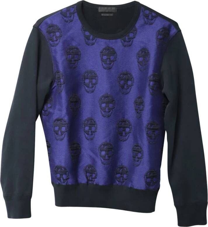 Alexander McQueen Pre-owned Alexander McQueen Skull Sweatshirt in Blue Cotton Blauw Heren