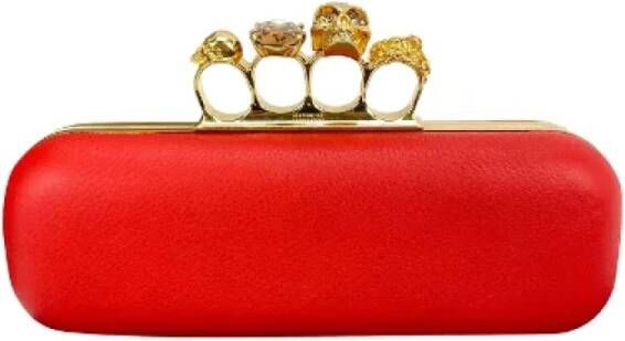 Alexander McQueen Pre-owned Leather clutches Rood Dames