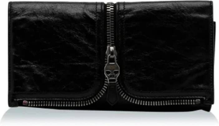 Alexander McQueen Pre-owned Leather clutches Zwart Dames