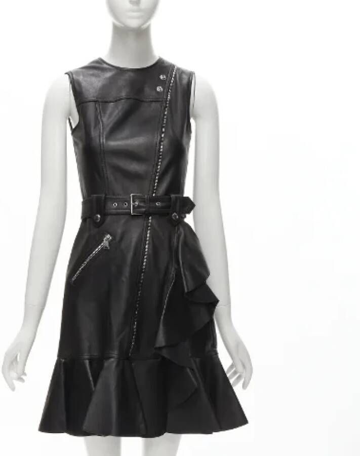 Alexander McQueen Pre-owned Leather dresses Zwart Dames