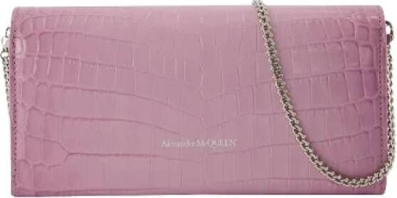 Alexander McQueen Pre-owned Leather handbags Roze Dames