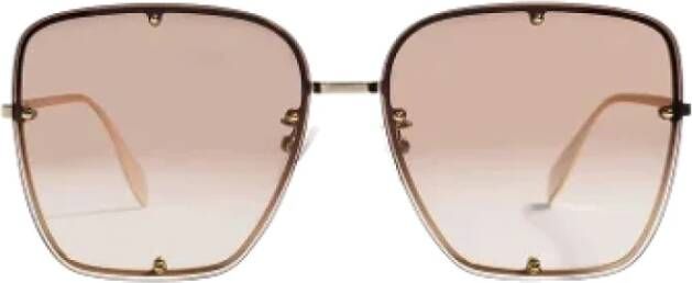 Alexander McQueen Pre-owned Metal sunglasses Bruin Dames