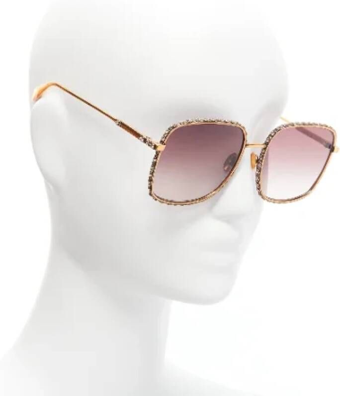 Alexander McQueen Pre-owned Metal sunglasses Rood Dames