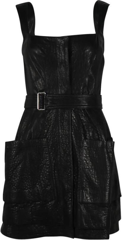 Alexander McQueen Pre-owned Mouwloze jurk met voorzakken Zwart Dames