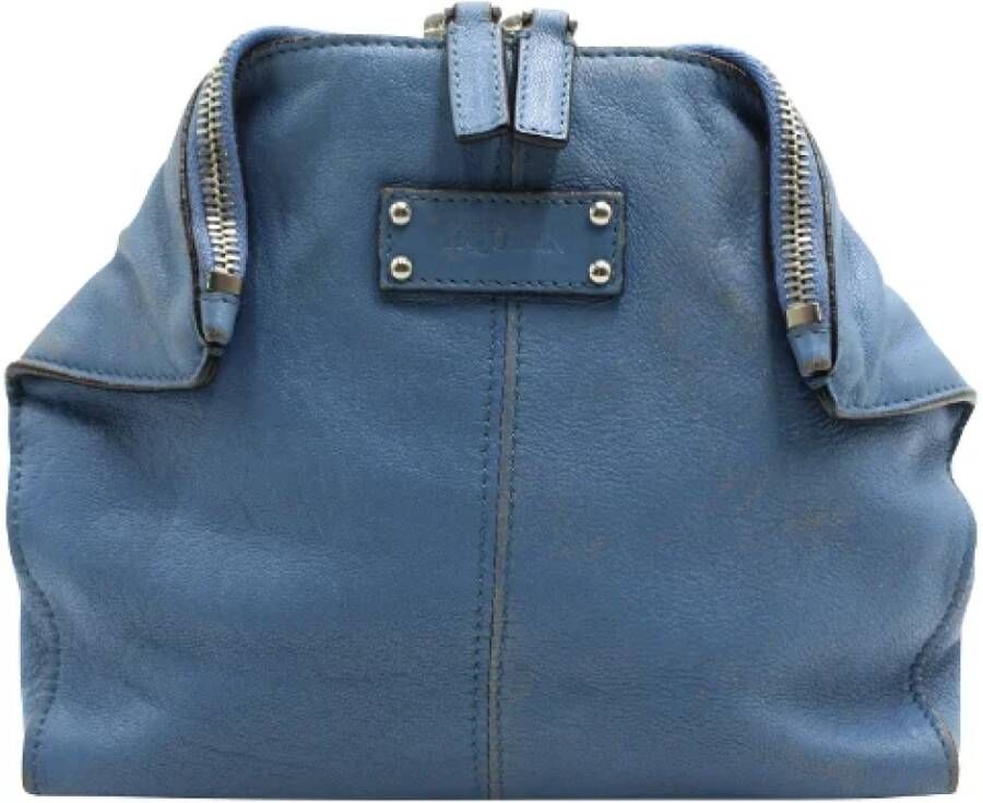 Alexander McQueen Pre-owned Leather clutches Blauw Dames