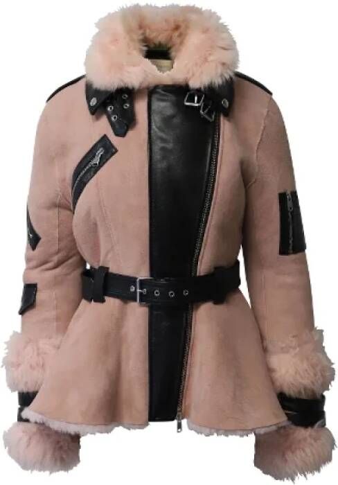 Alexander McQueen Pre-owned Leather outerwear Roze Dames