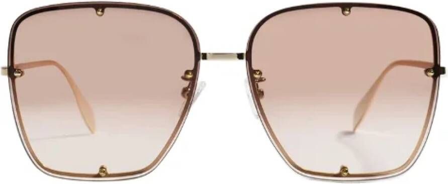 Alexander McQueen Pre-owned Metal sunglasses Bruin Dames