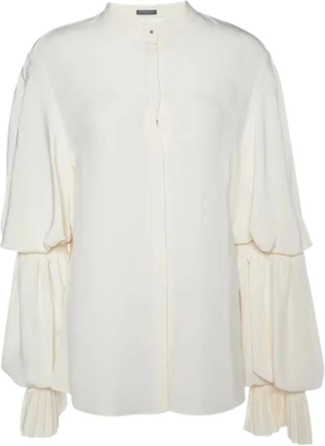Alexander McQueen Pre-owned Silk tops White Dames