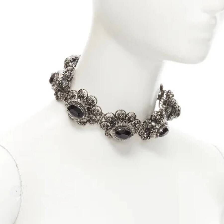 Alexander McQueen Pre-owned Voldoende metalen kettingen Grijs Dames
