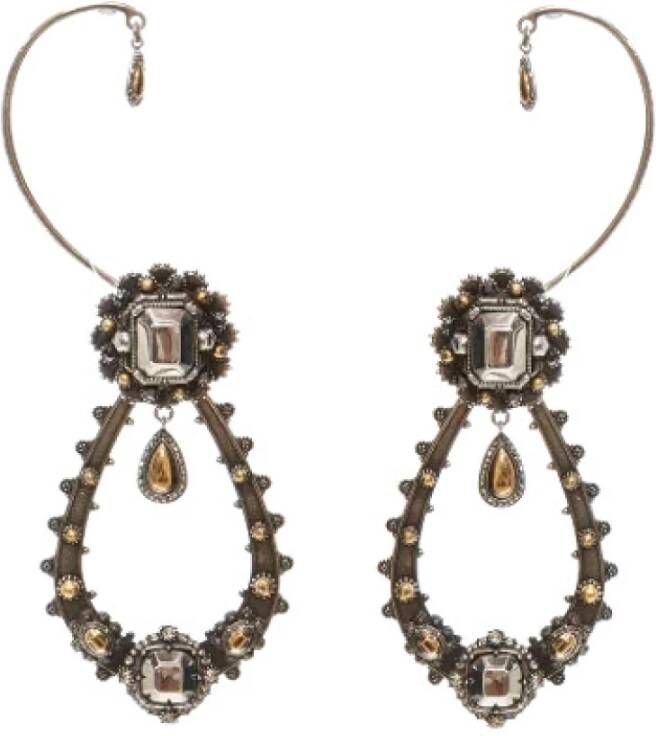 Alexander McQueen Pre-owned Voldoende metalen oorbellen Grijs Dames