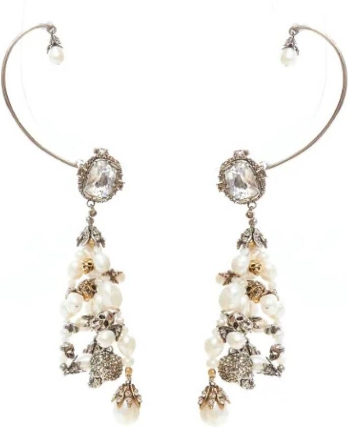 Alexander McQueen Pre-owned Voldoende metalen oorbellen Wit Dames