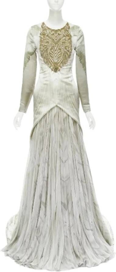 Alexander McQueen Pre-owned Voldoende zijden jurken Grijs Dames