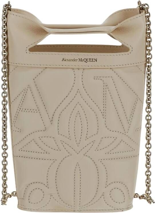 Alexander mcqueen Quilted Leather Pouch Beige Dames