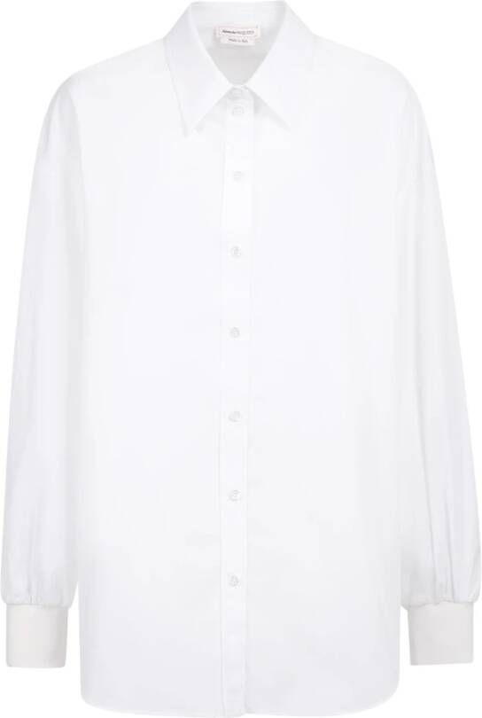 Alexander mcqueen Relaxed Fit Overhemd Klassieke Kraag Knoopsluiting Lange Mouwen White Dames