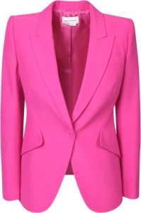 Alexander mcqueen Roze Single-Breasted Blazer Exquise Mode Roze Dames