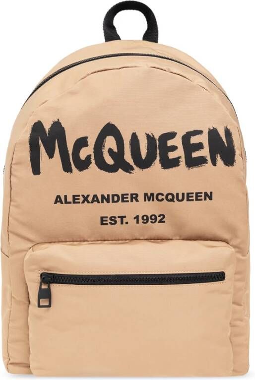 Alexander mcqueen Stijlvolle Rugzak voor Dagelijks Gebruik Beige Heren