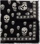 Alexander mcqueen Zijden Sjaal Zwart en Crème met Skull Motief Zwart Dames - Thumbnail 1