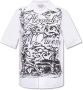 Alexander mcqueen Gedrukt Logo Katoenen Overhemd White Heren - Thumbnail 1