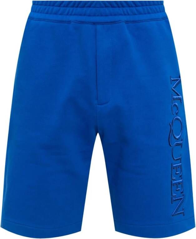 Alexander mcqueen Shorts met logo Blauw Heren