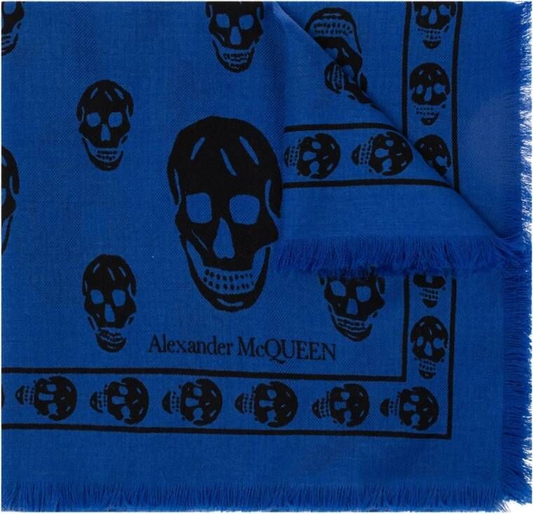Alexander mcqueen Sjaal met logo Blauw Dames