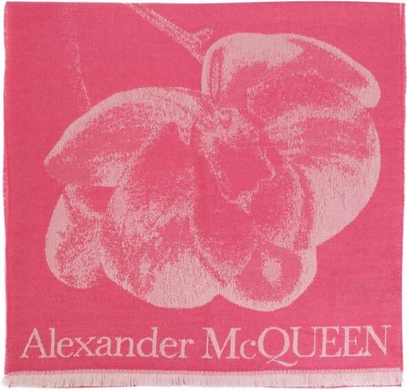 Alexander mcqueen Sjaal met logo Roze Dames