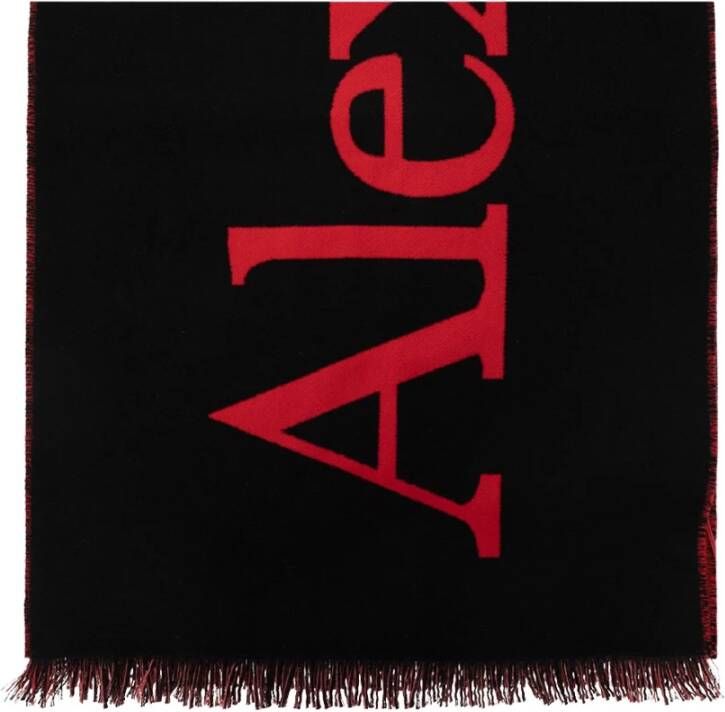 Alexander mcqueen Sjaal met logo Zwart Heren