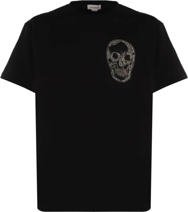 Alexander mcqueen Skeleton Print Katoenen T-Shirt voor Heren Zwart Heren