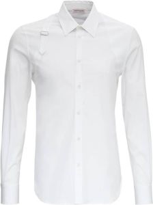 Alexander mcqueen Stijlvol Wit Overhemd met Voorband Detail Wit Heren