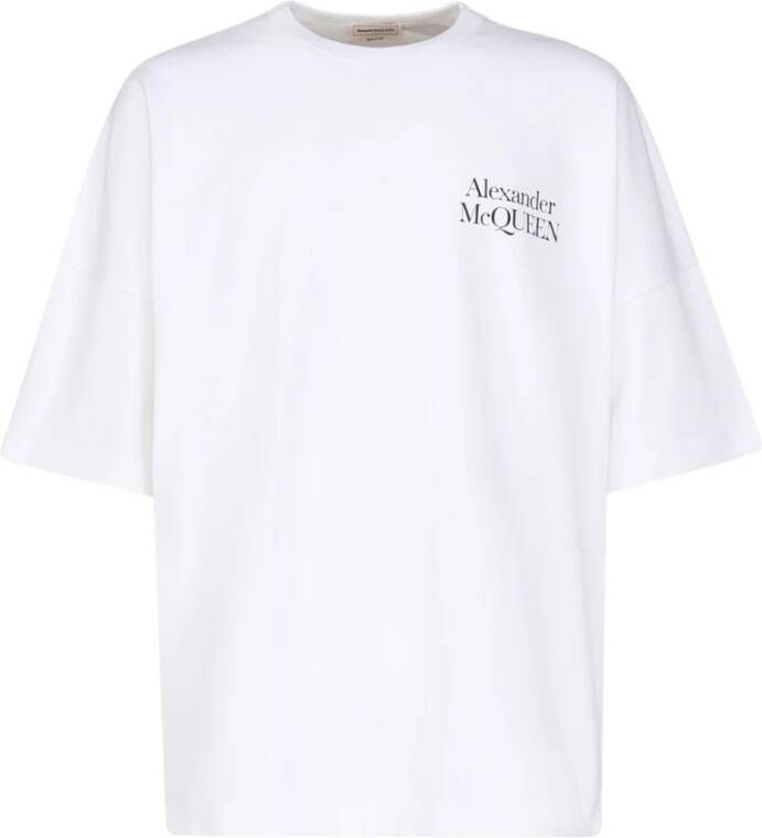 Alexander mcqueen Witte Logo Oversize T-shirt voor Heren White Heren