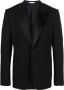 Alexander mcqueen Zwarte zijden reversjas met contrasterende revers Black Heren - Thumbnail 1