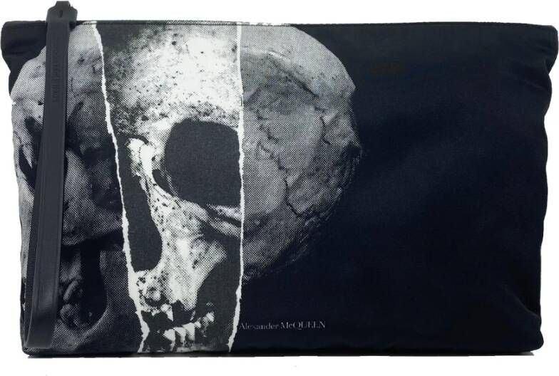 Alexander mcqueen Stoffen Pouch Tas met Skull Print Zwart Dames