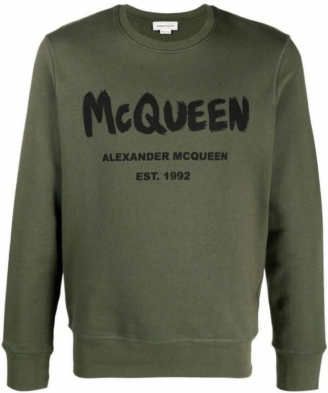 Alexander mcqueen Graffiti Spray Sweatshirt XS Groen Green Heren
