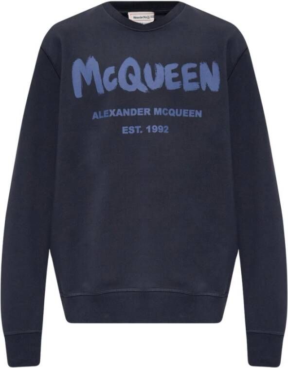 alexander mcqueen Sweatshirt met logo Blauw Heren
