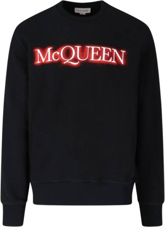 Alexander mcqueen Zwarte Sweatshirt Regular Fit Koud Weer 100% Katoen Black Heren